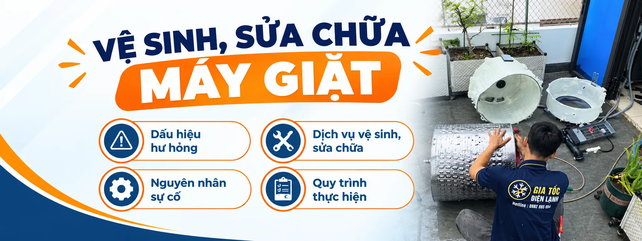 Dịch vụ vệ sinh, sửa chữa máy giặt 
