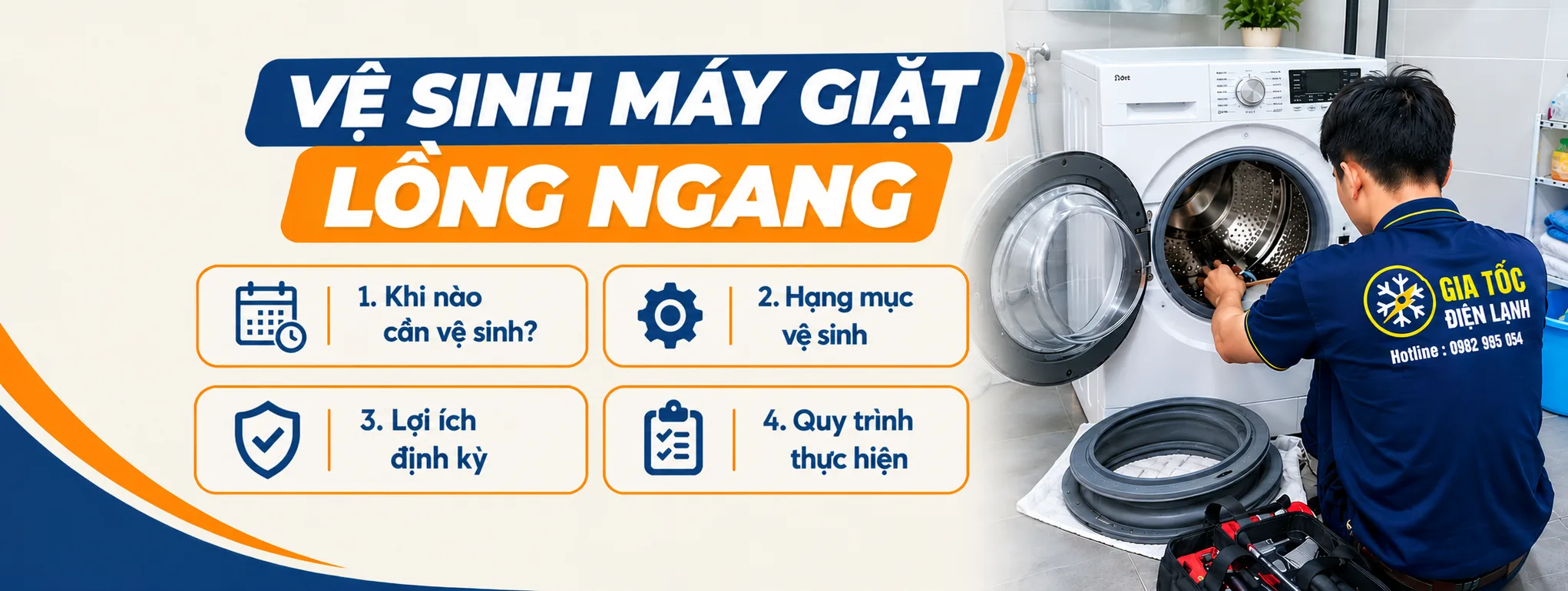 Vệ sinh máy giặt lồng ngang