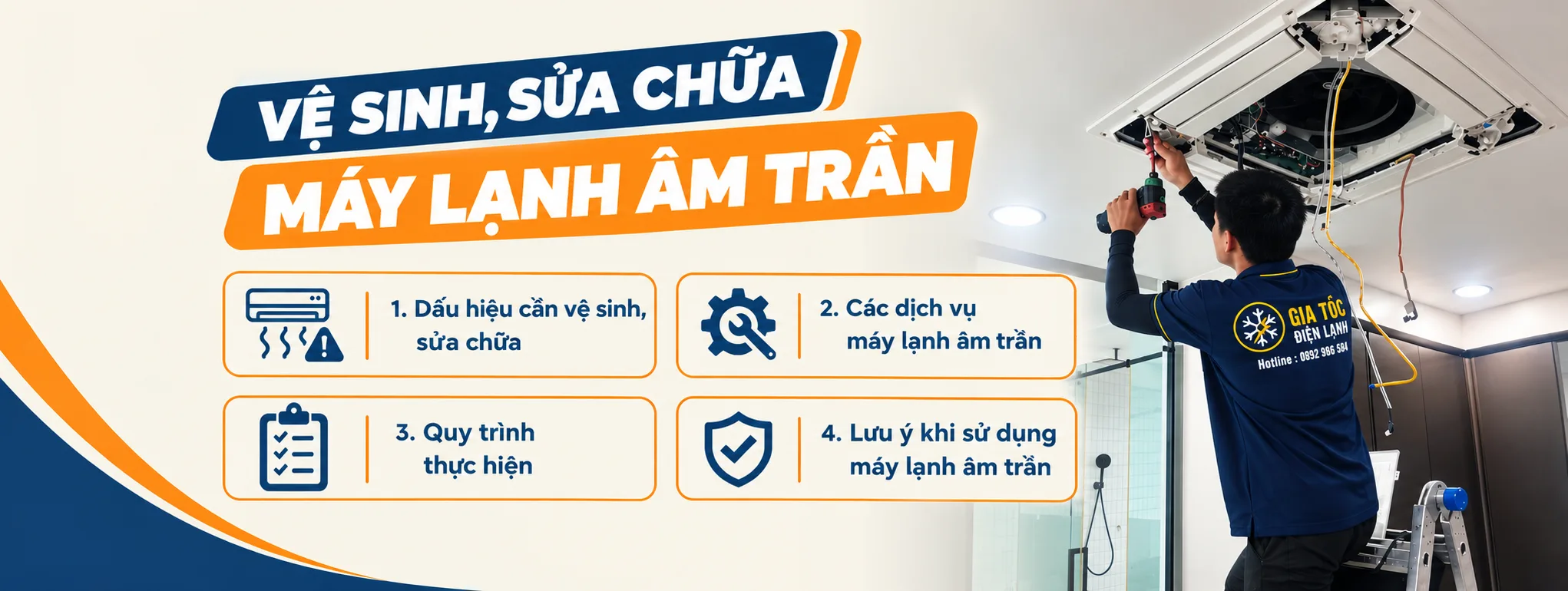 Vệ sinh, sửa chữa máy lạnh âm trần 